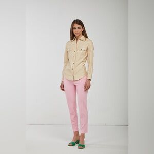 PINKO BABY PINK STRAIGHT LEG TROUSERS Made In‎ Italy NWT Size US 8